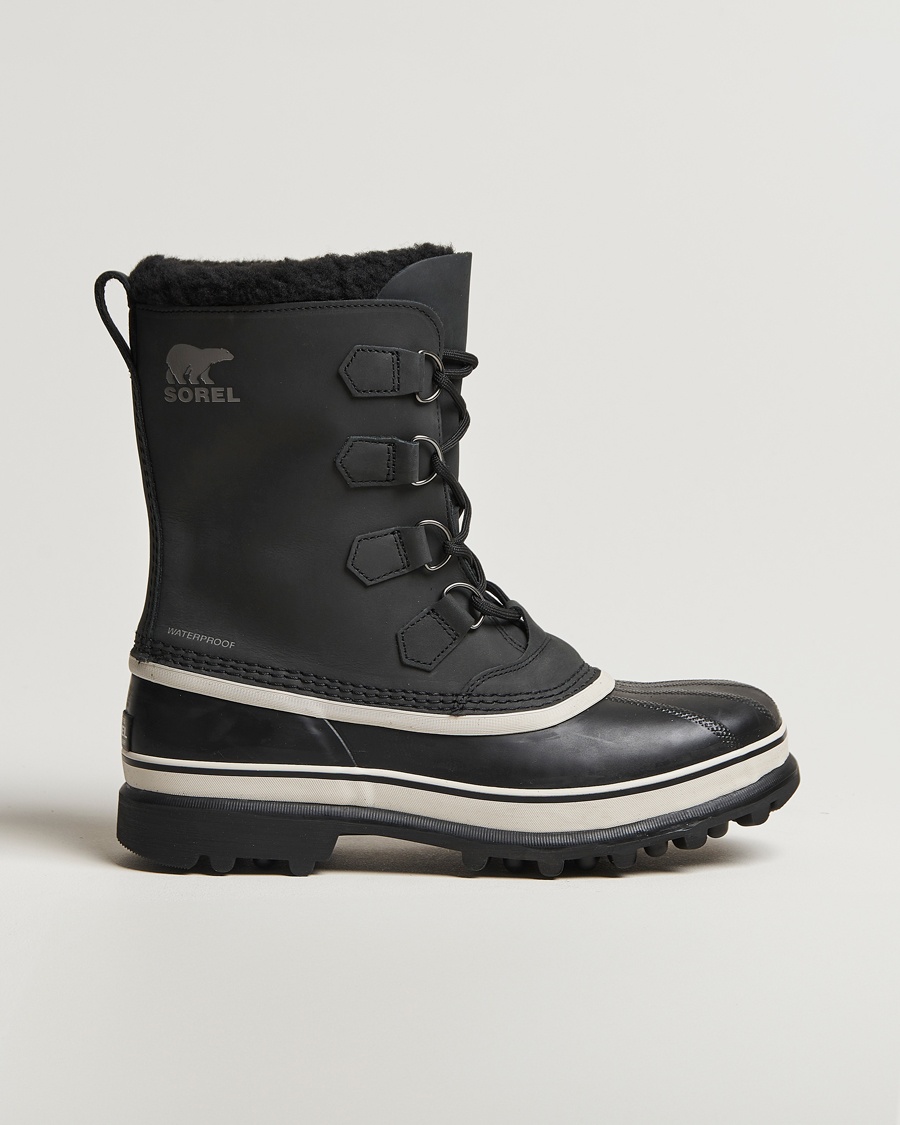 Sorel Caribou WP Felt Lined Leather Boots Black – Svart