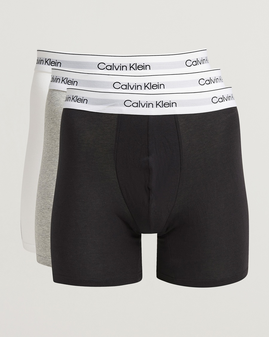 Calvin Klein 3-Pack Icon Cotton Stretch Boxer Brief Grey/Black/White – Flerfärgad