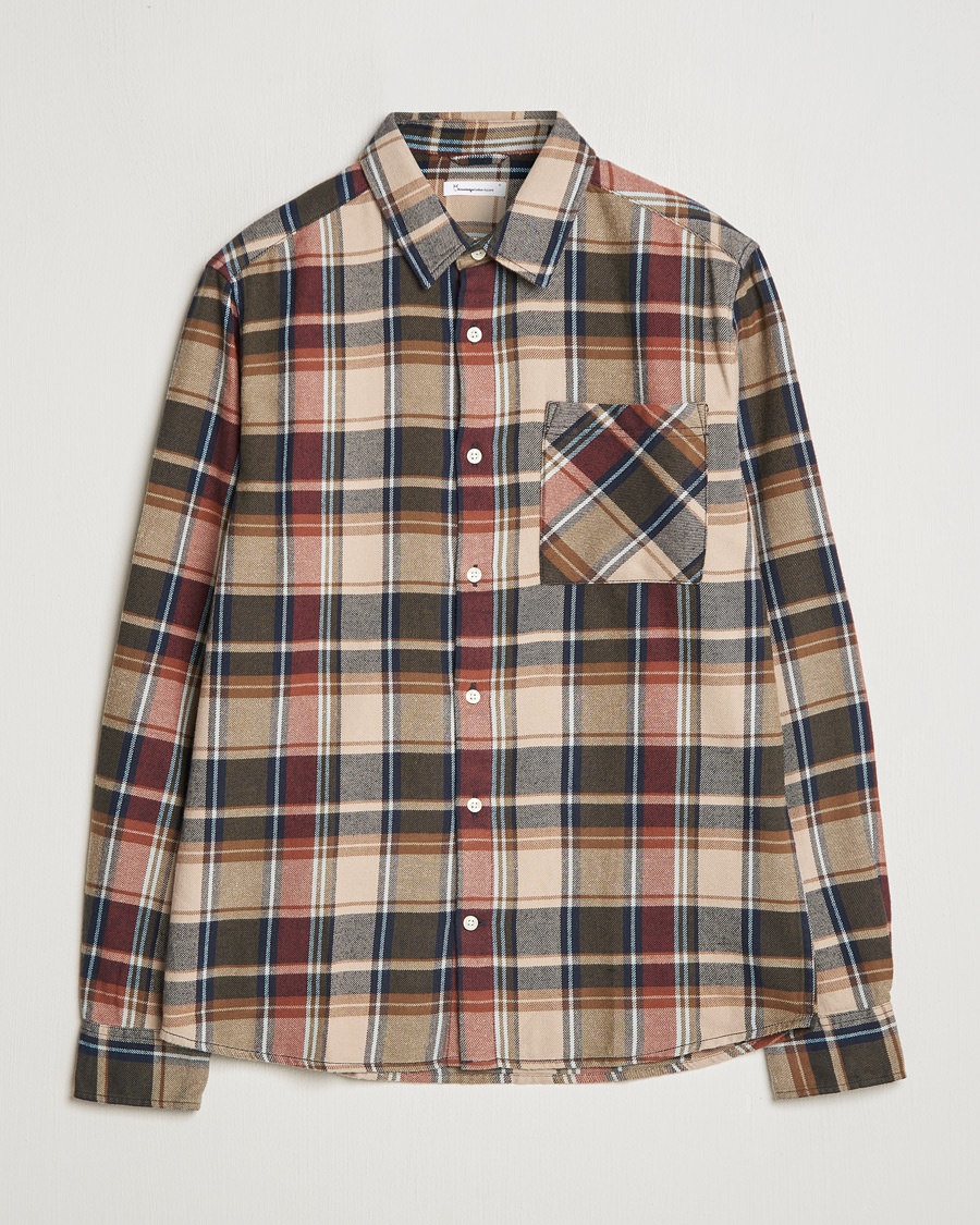 Herr | Casualskjortor | KnowledgeCotton Apparel | Regular Checked Flannel Shirt Multi