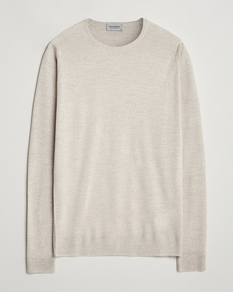 Herr | Pullover rundhals | John Smedley | Lundy Extra Fine Merino Crew Neck Grey Fleece