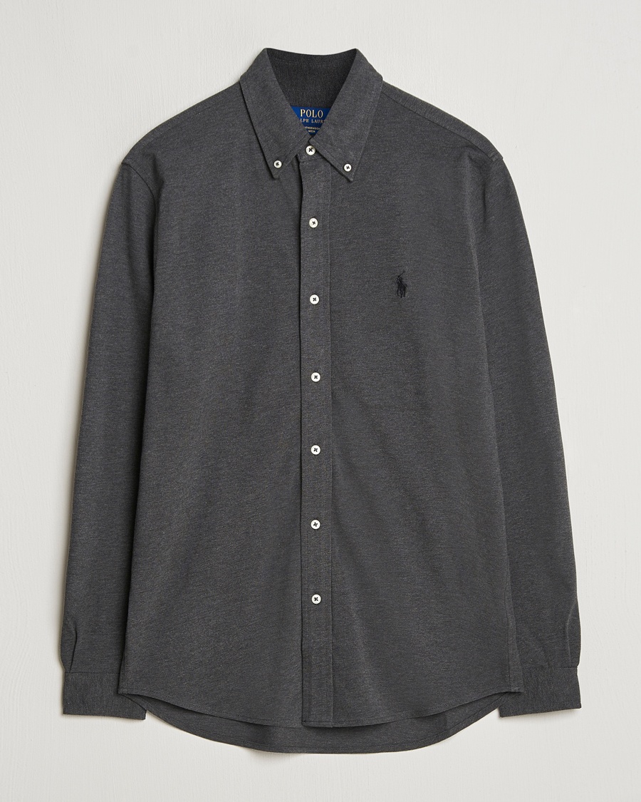 Polo Ralph Lauren Featherweight Mesh Shirt Windsor Heather – Grå