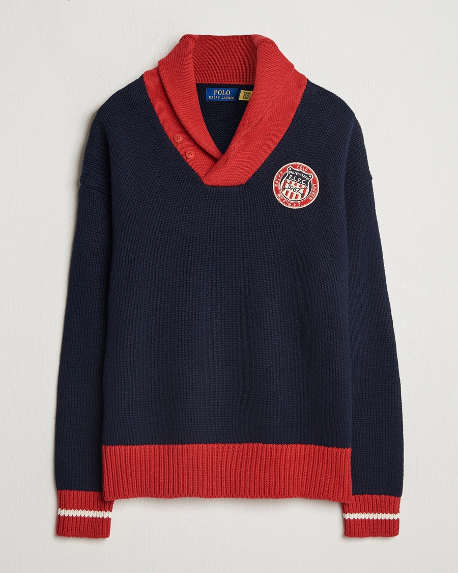Herr | | Polo Ralph Lauren | Cotton Shawl Pullover Navy Combo