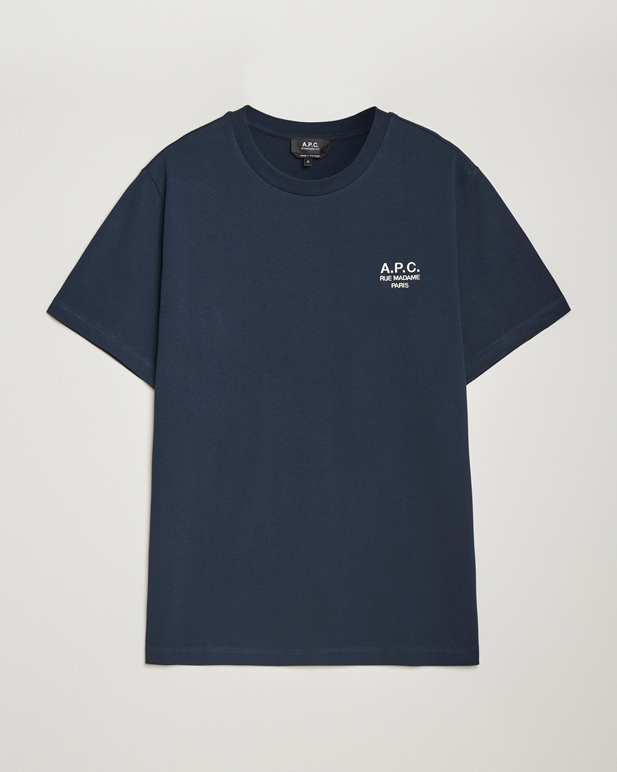 Herr | Kortärmade t-shirts | A.P.C. | Rue Madame T-Shirt Dark Navy/Ecru