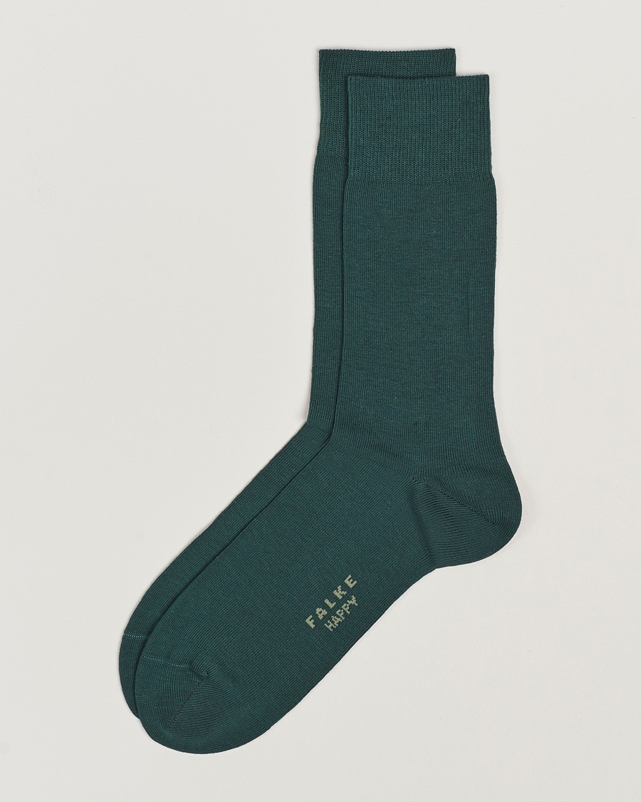 Falke Happy 2-Pack Cotton Socks Hunter Green – Grön