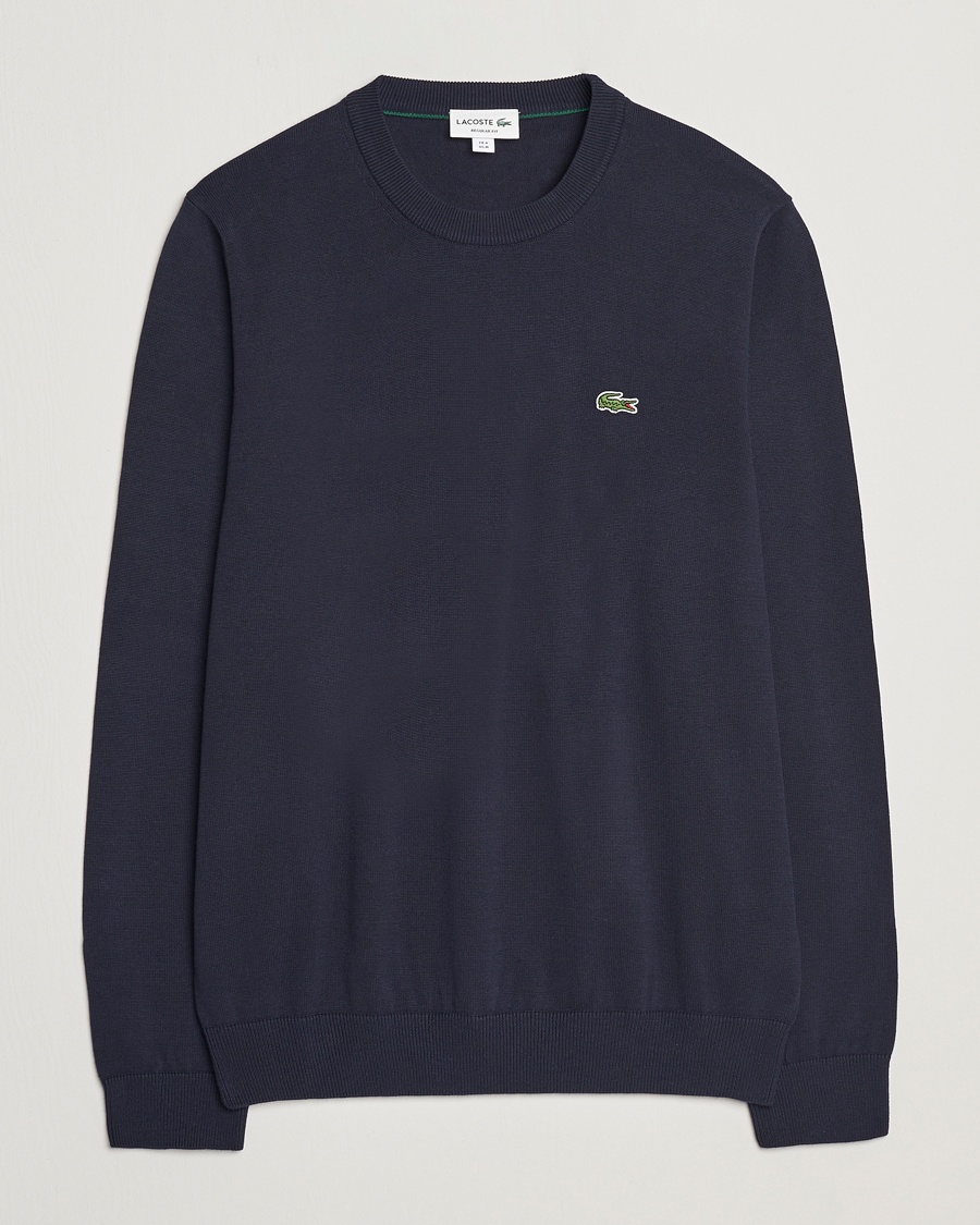 Lacoste Cotton Knitted Sweater Navy Blue – Blå