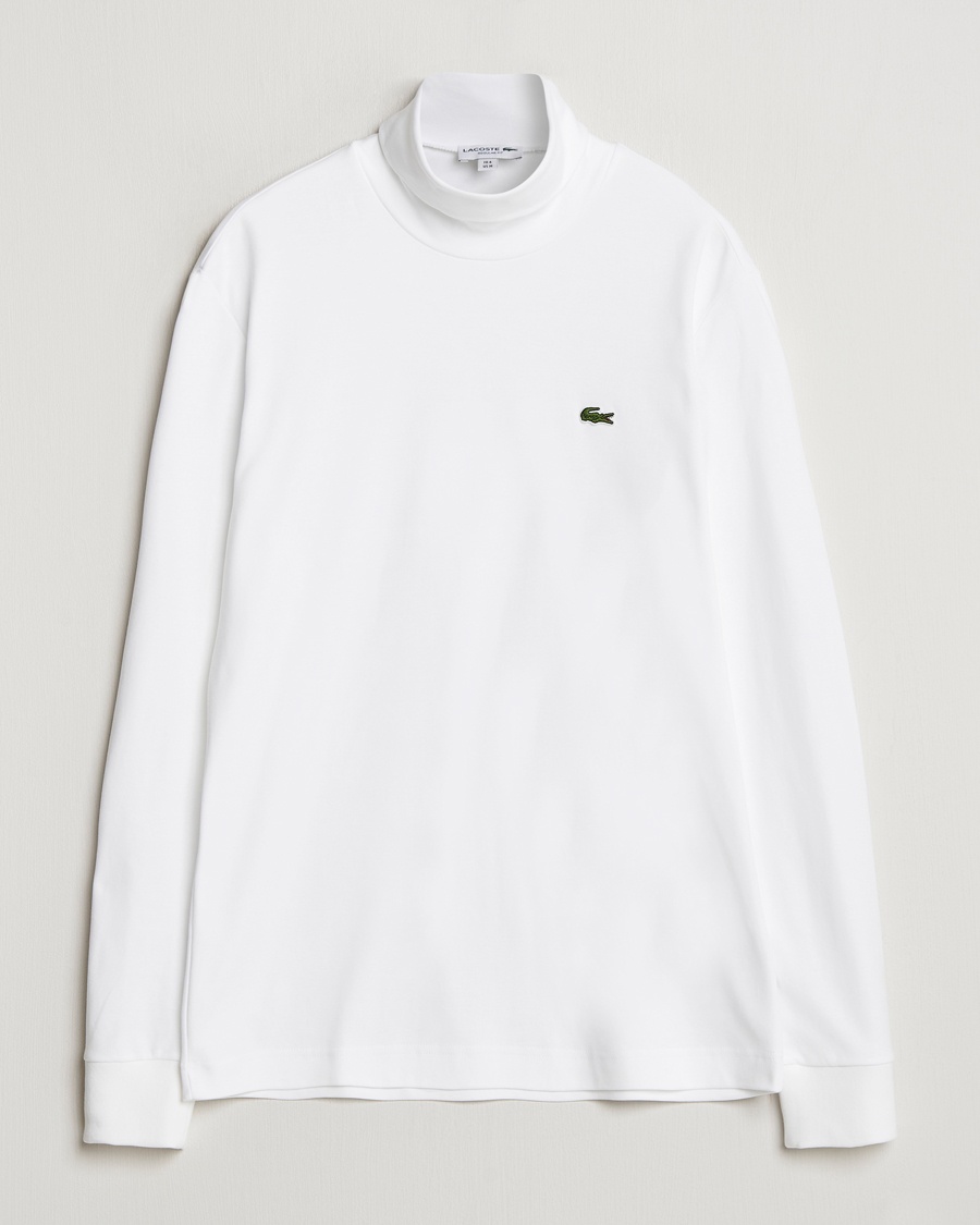 Lacoste Interlock Cotton Rollneck White – Vit
