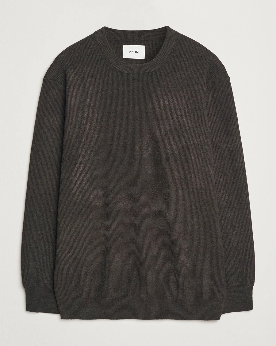 NN07 Danny Knitted Sweater Dark Army – Grön