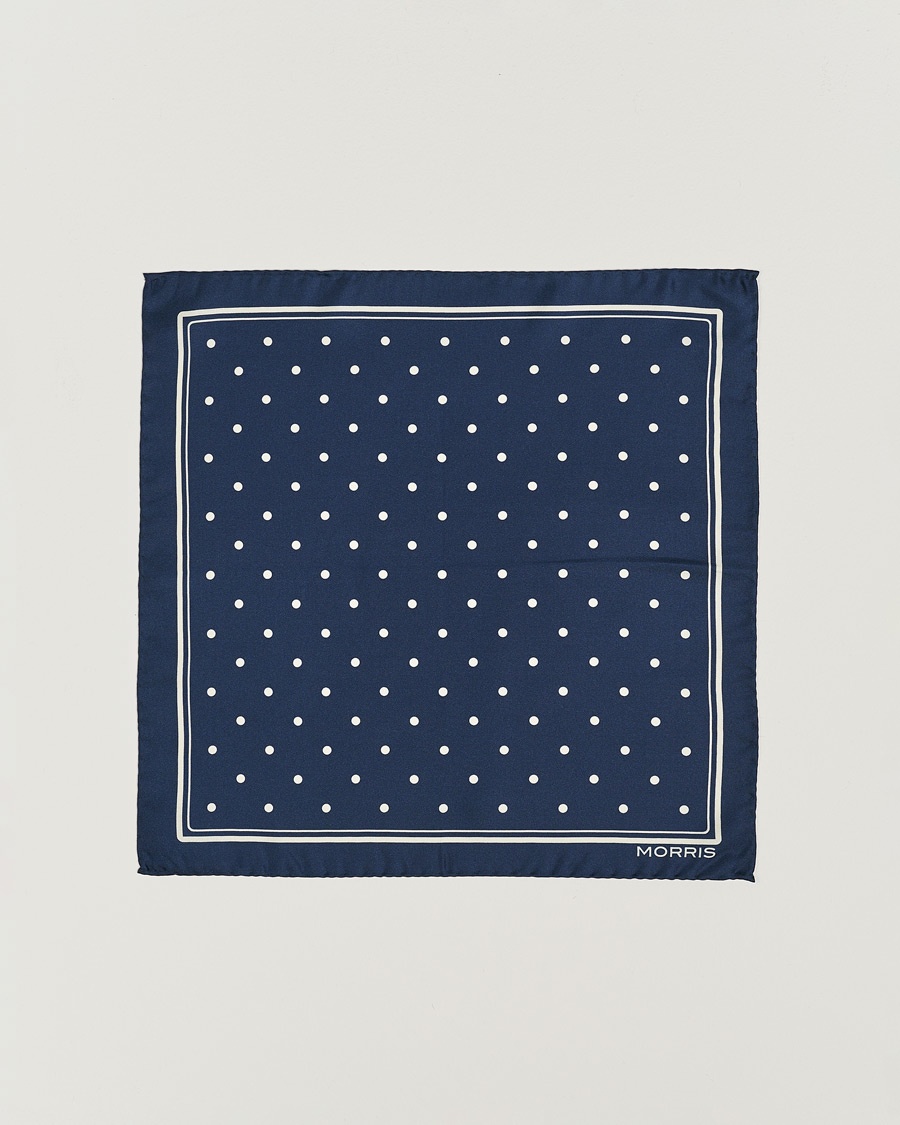 Morris Dot Pocket Square Navy – Blå