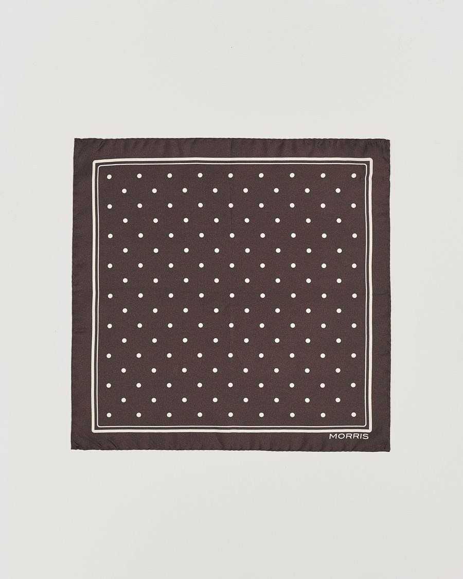Morris Dot Pocket Square Brown – Brun