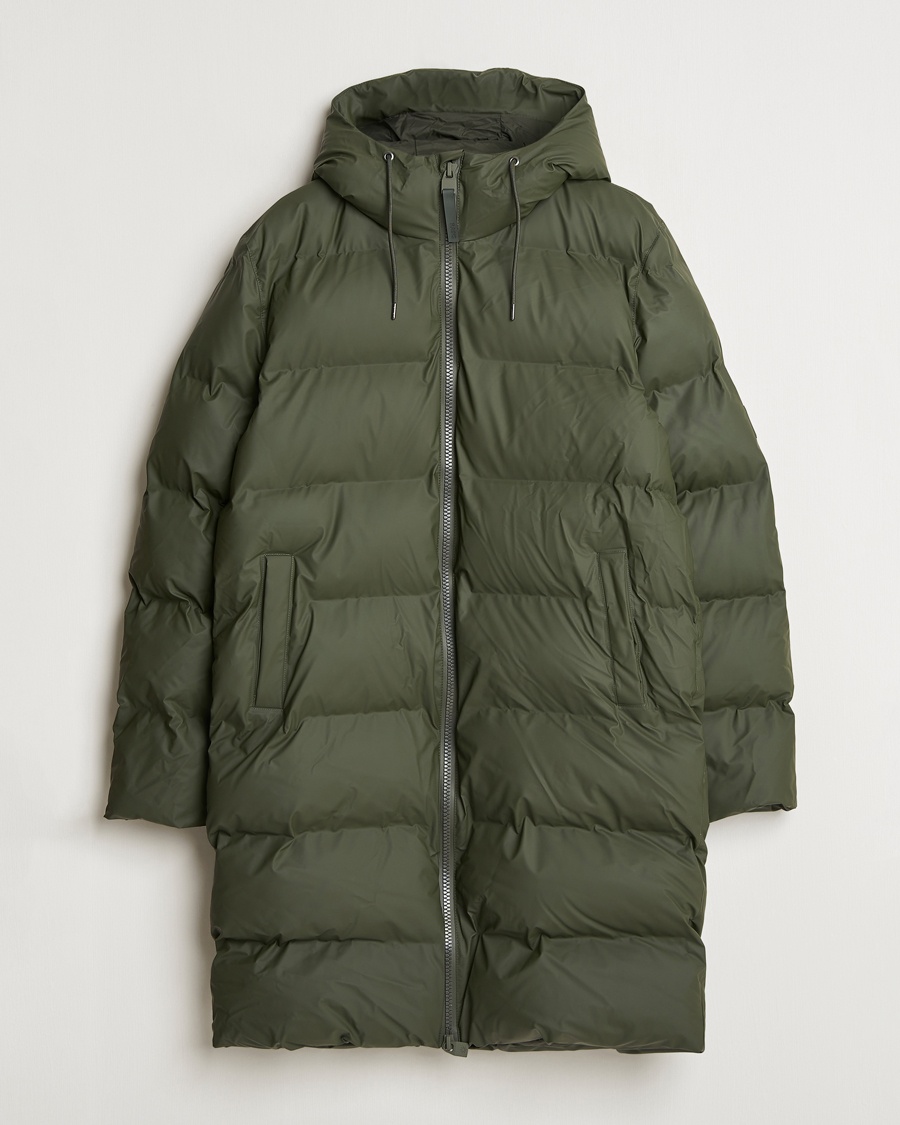 RAINS Alta Long Puffer Parka Green, Herr, Parkas, Grön, Storlek M