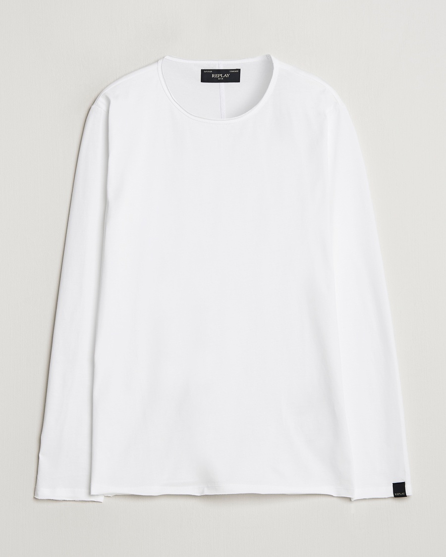 Replay Crew Neck Long Sleeve T-Shirt White – Vit
