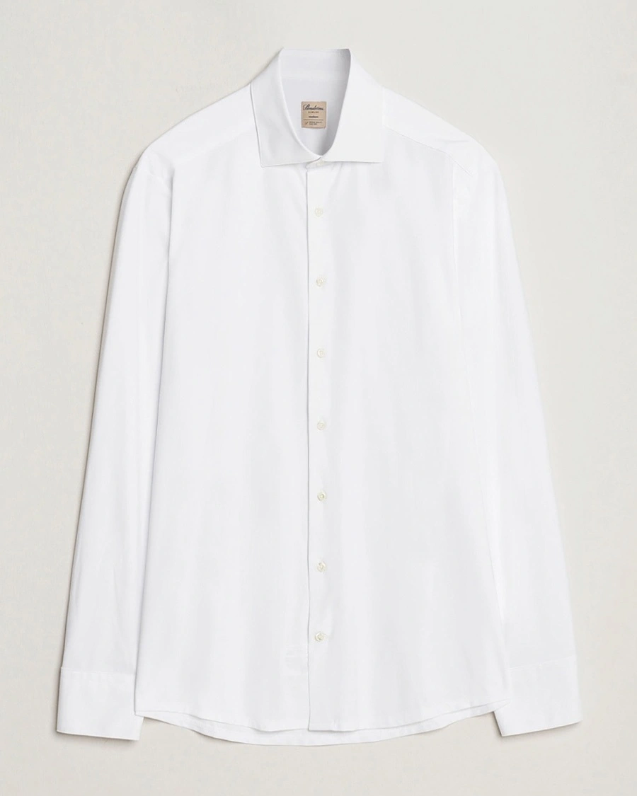 Herr | Casual | Stenströms | Slimline Stretch Jersey Shirt White