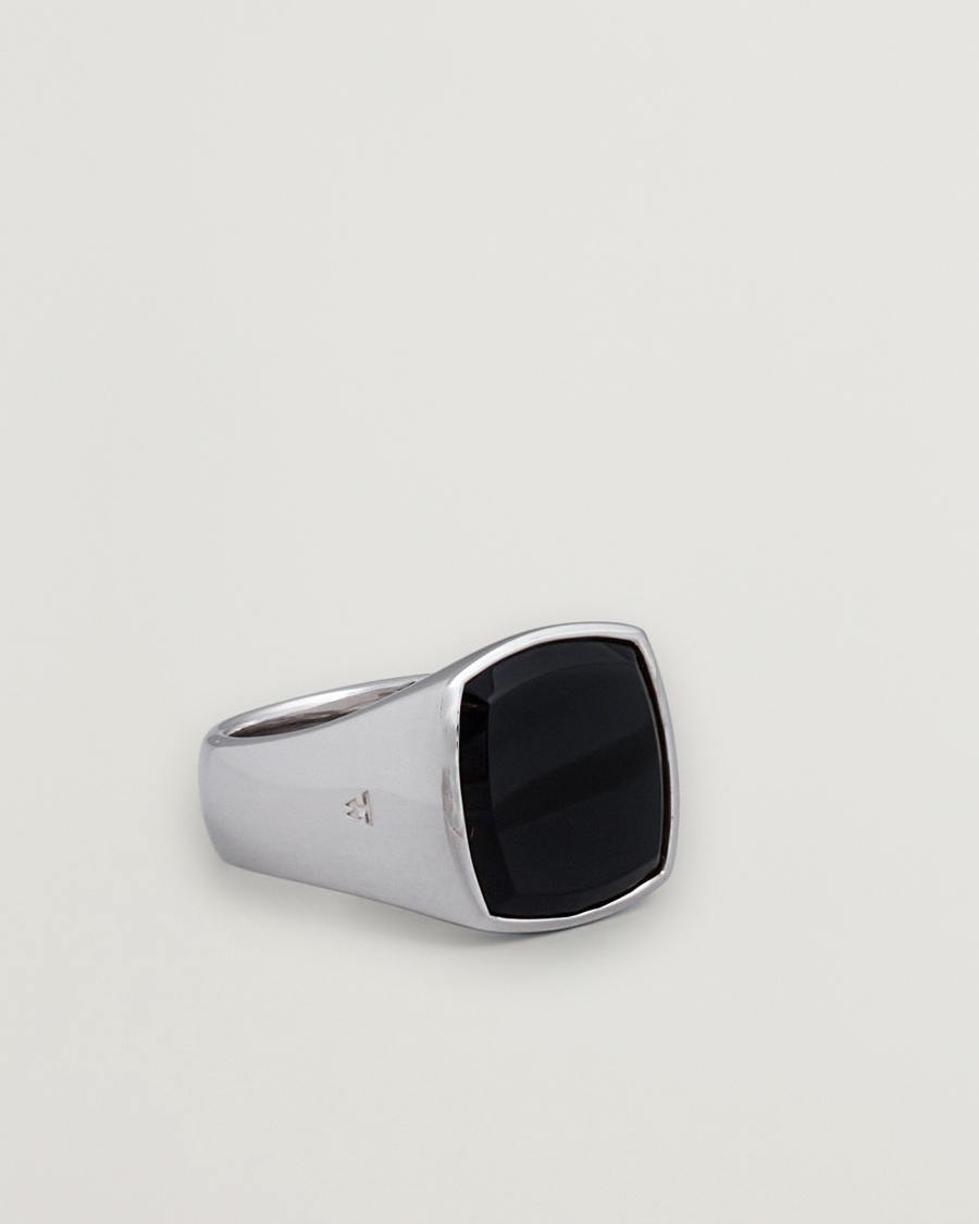 Tom Wood Cushion Polished Black Onyx Ring Silver – Silver