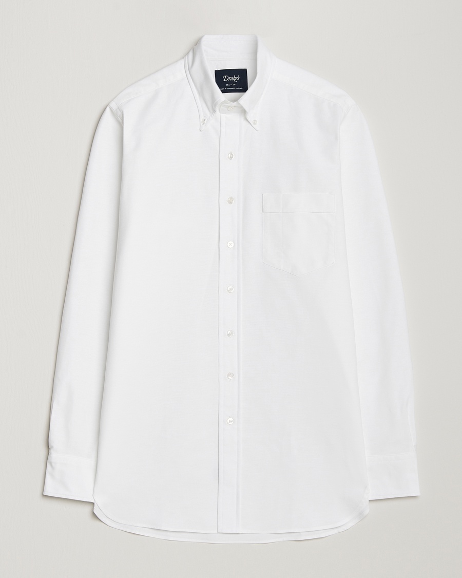 Drake's Button Down Oxford Shirt White – Vit