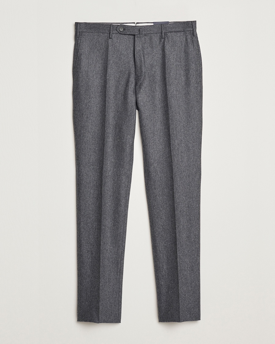 Herr | Slowear | Incotex | Slim Fit Carded Flannel Trousers Dark Grey