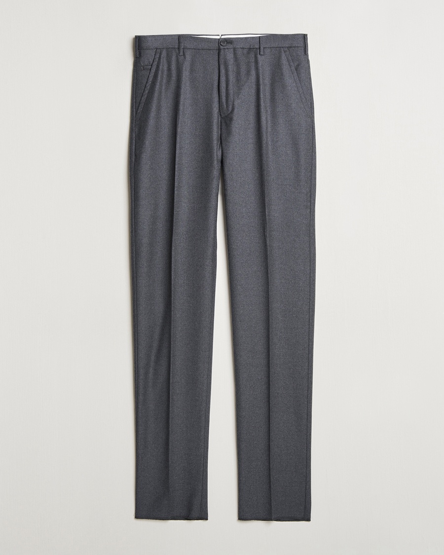  Regular Fit Flannel Trousers Grey