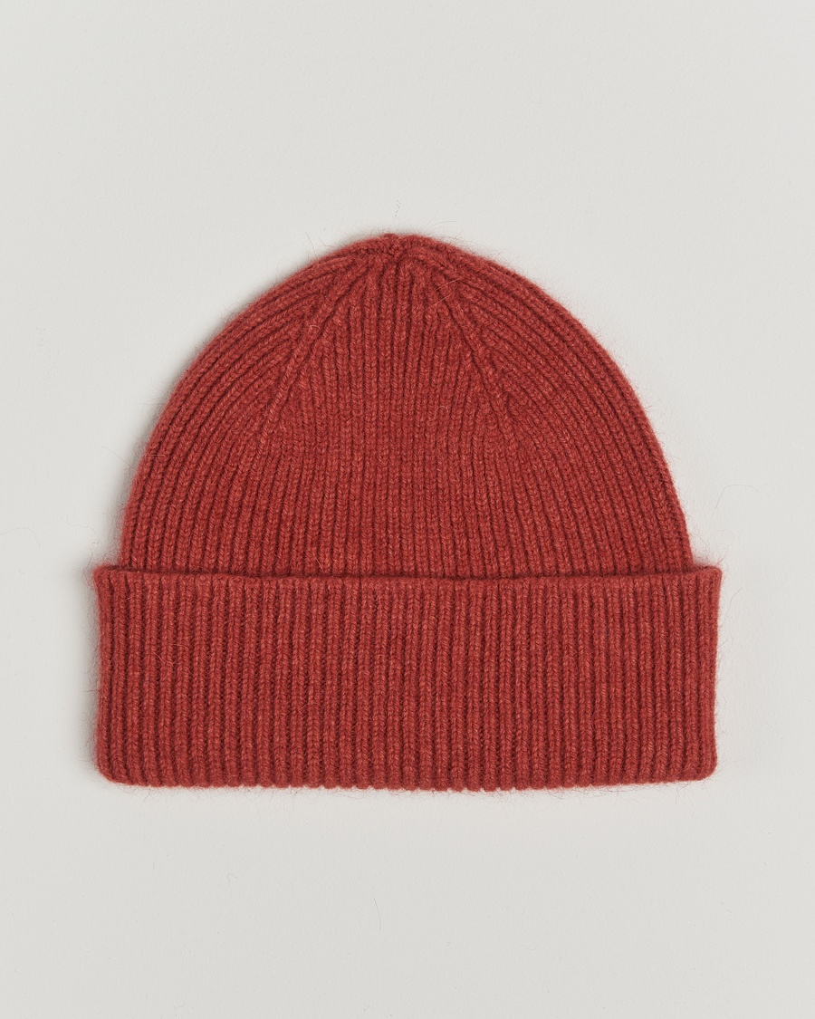 Le Bonnet Lambswool/Caregora Beanie Terra – Röd