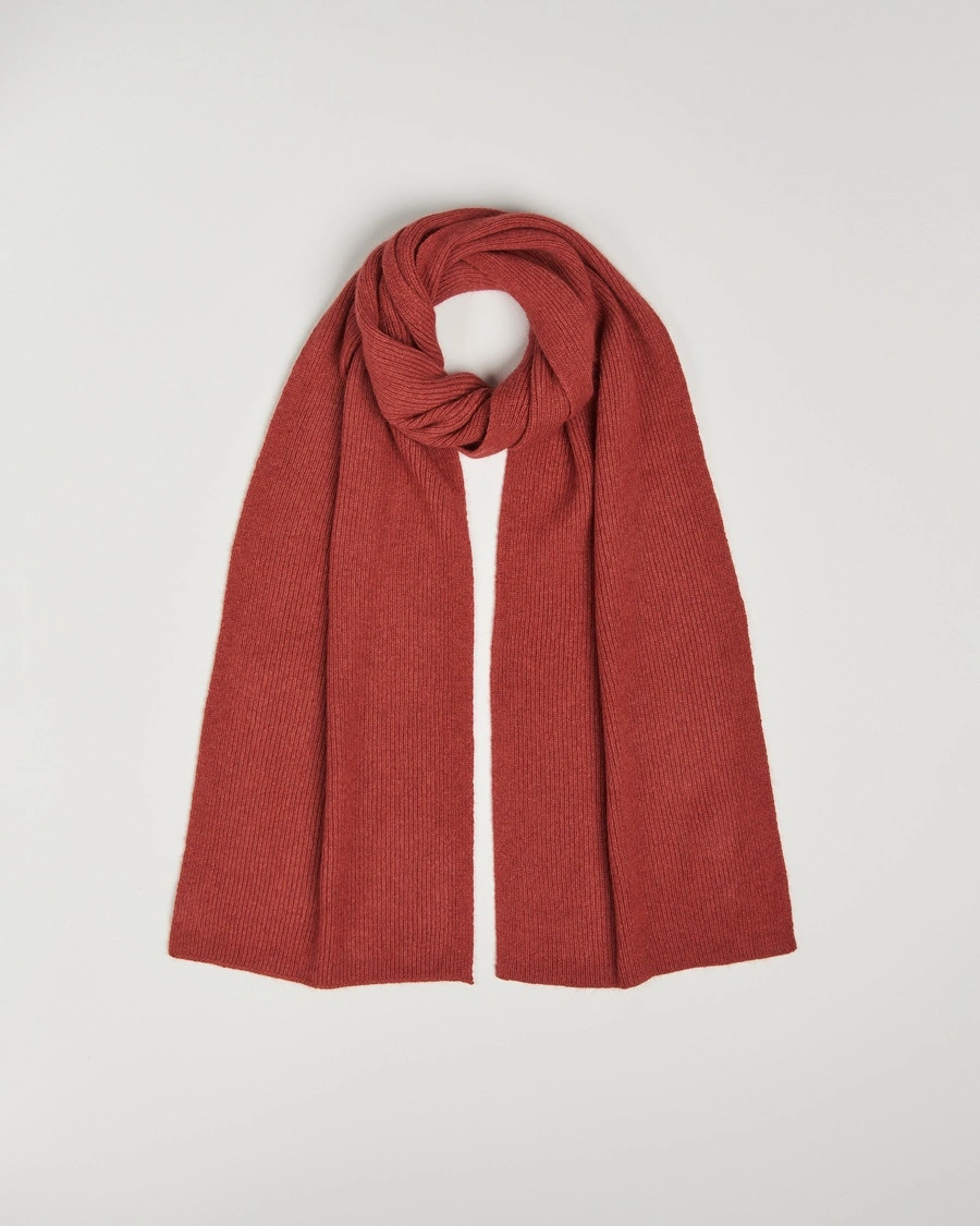 Le Bonnet Lambswool/Caregora Scarf Terra – Röd