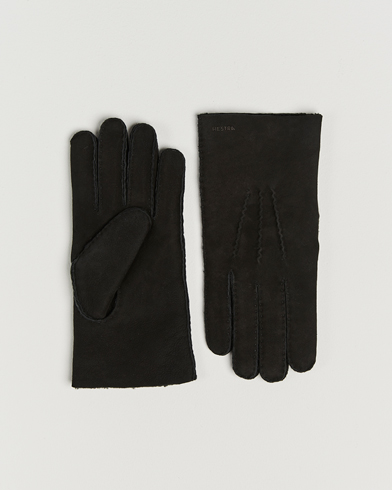 Hestra Bernard Lambskin Suede Glove Black – Svart