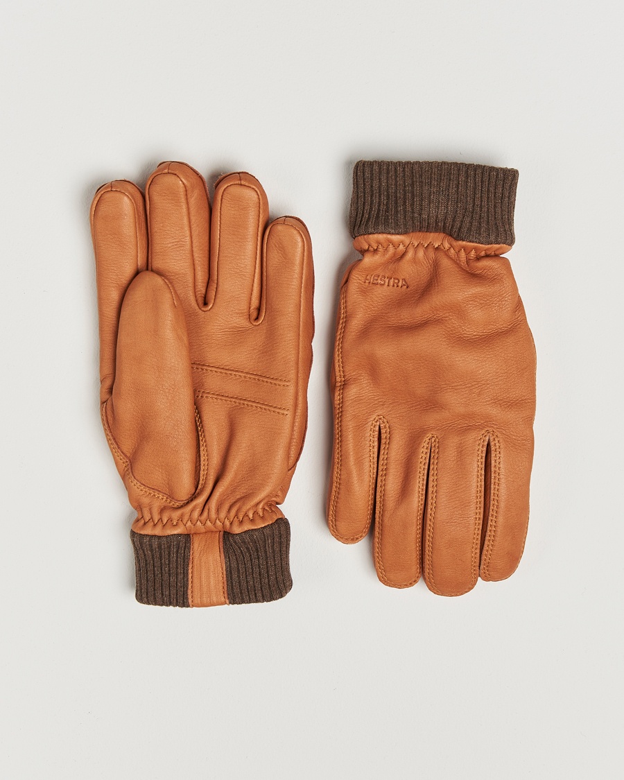 Hestra Tore Deerskin Primaloft Lined Glove Cognac – Beige