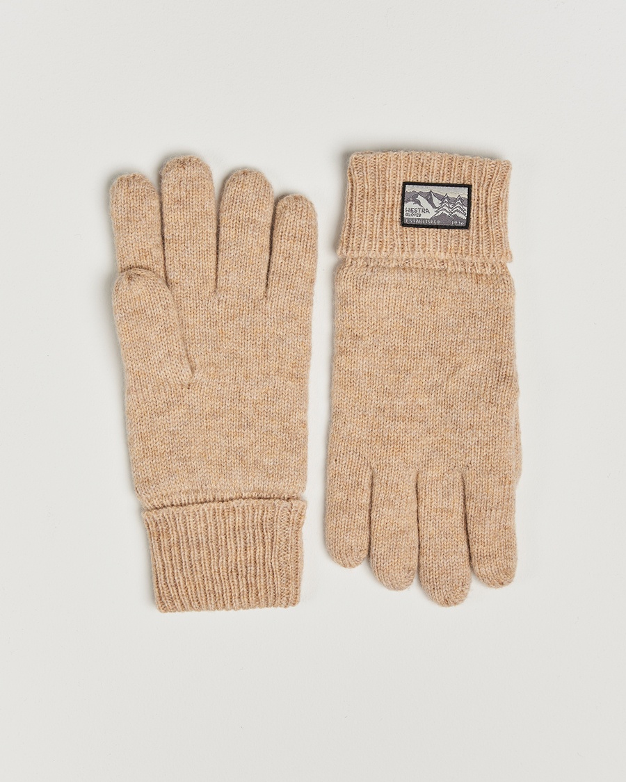 Herr | Stickade handskar | Hestra | Raggwool Glove Beige
