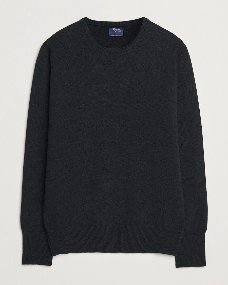 William Lockie Rob Lambswool Crewneck Black – Svart