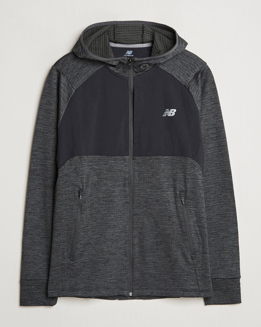 Herr | Funktionströjor | New Balance Running | Heat Grid Hooded Full Zip Black