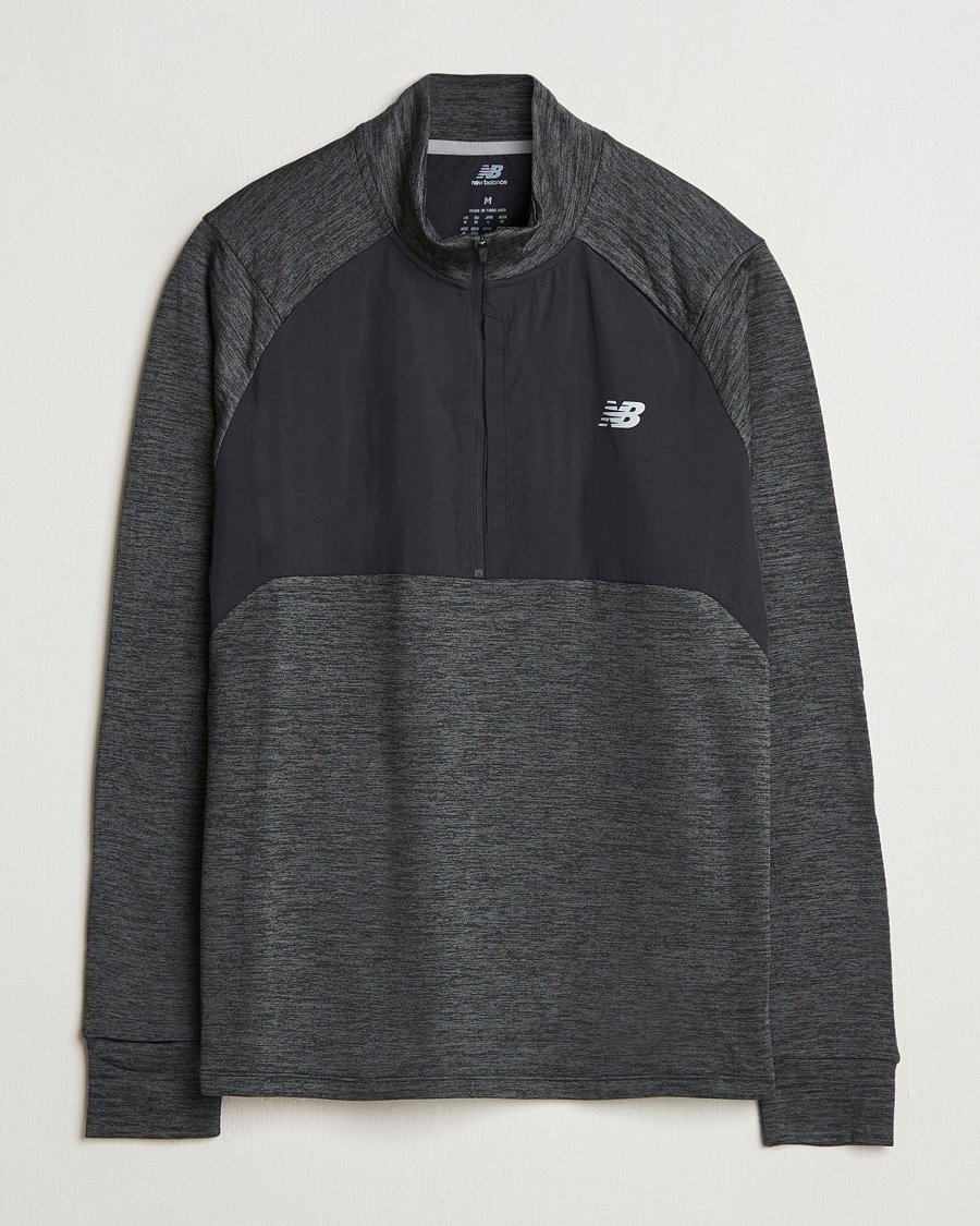 Herr | Funktionströjor | New Balance Running | Heat Grid Half Zip Black