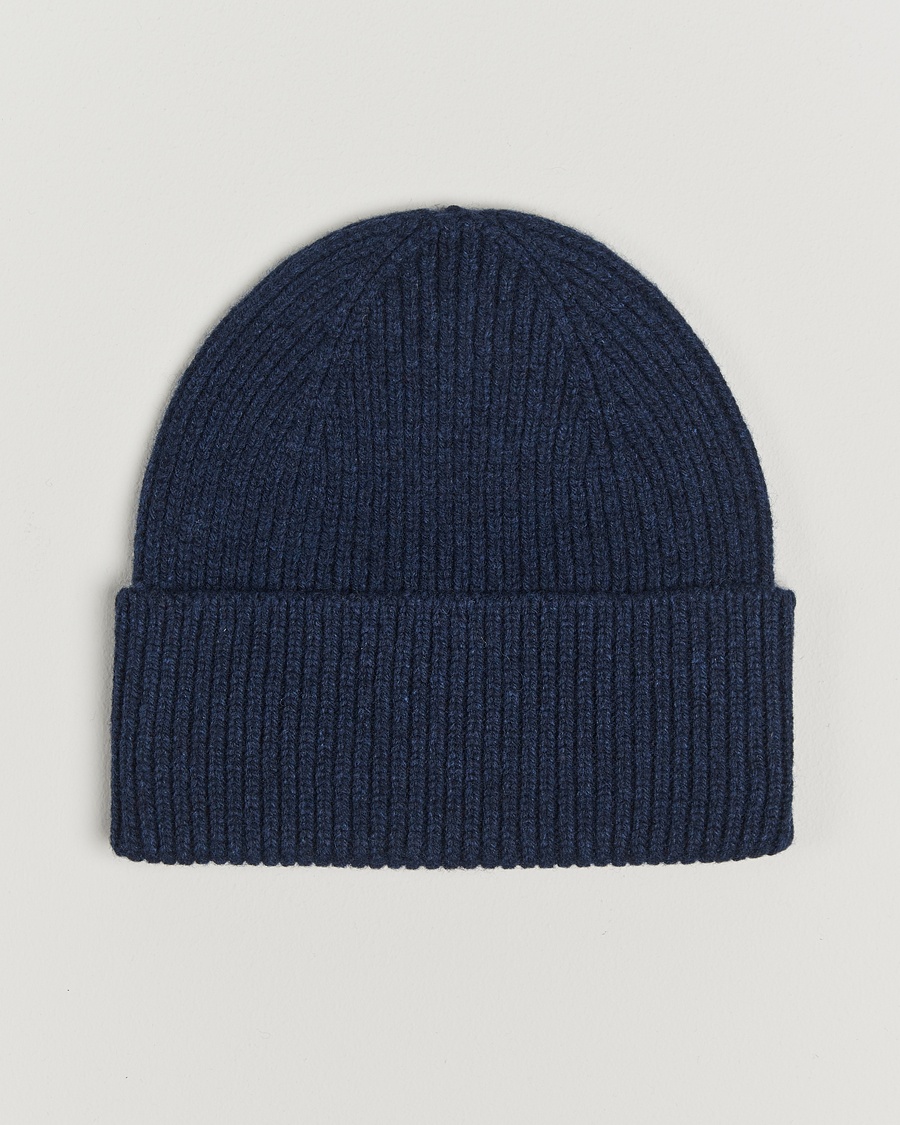 Colorful Standard Merino Wool Beanie Marine Blue – Blå