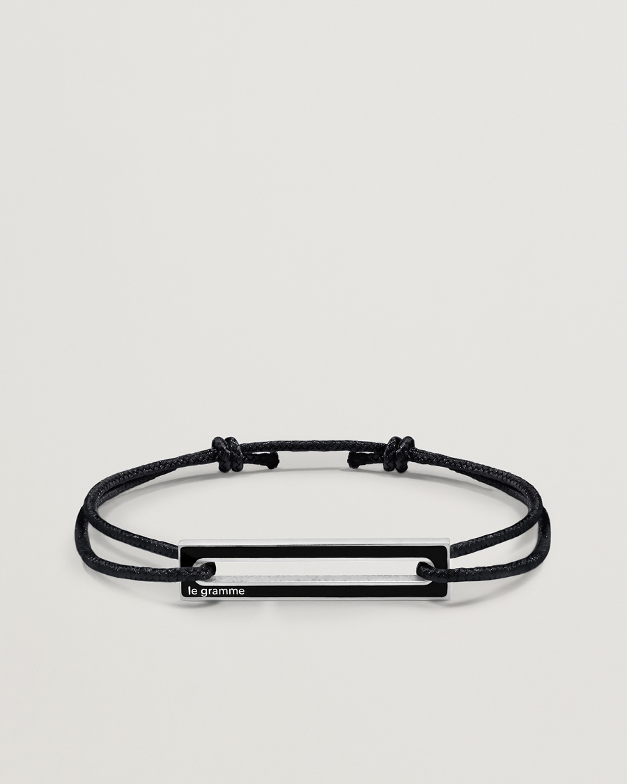 LE GRAMME Lacquered Cord Bracelet Black – Svart