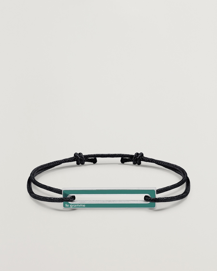 LE GRAMME Lacquered Cord Bracelet Green – Grön