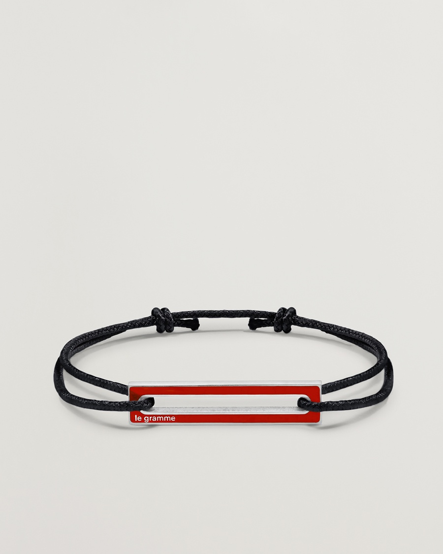 LE GRAMME Lacquered Cord Bracelet Red – Röd