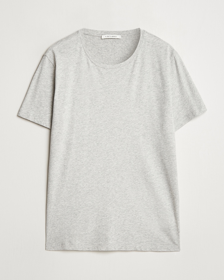 A Day's March Lightweight T-Shirt Grey Melange – Grå