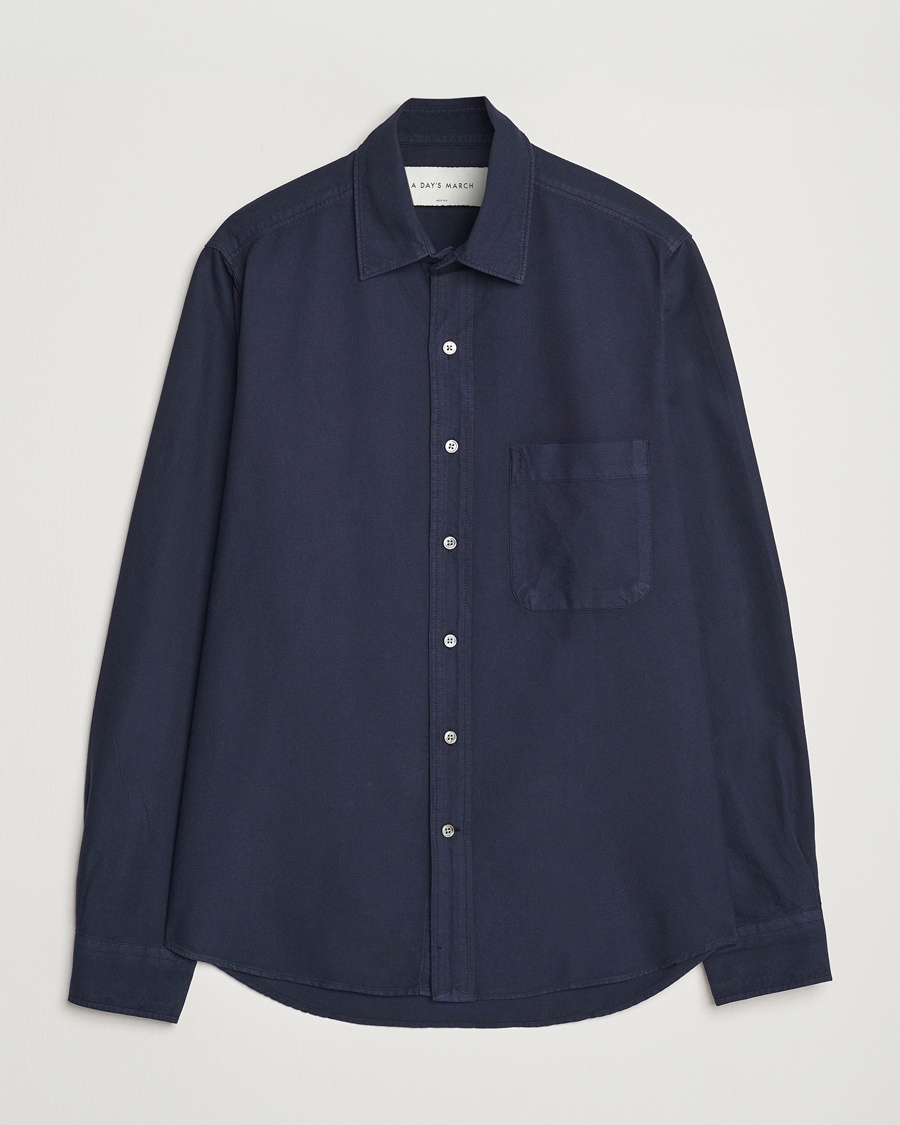 A Day's March Mason Dyed Oxford Shirt Navy – Blå