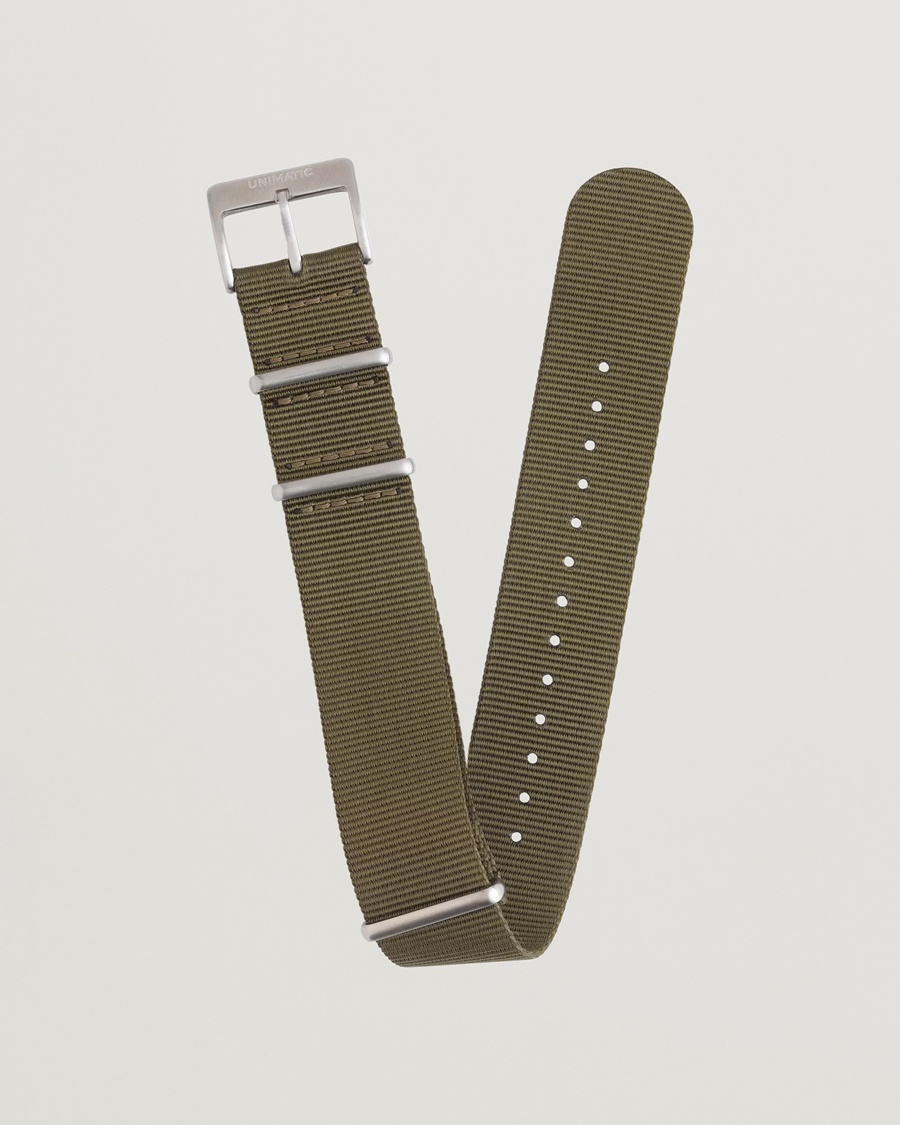UNIMATIC Nylon Nato Steel 22mm Strap Olive – Grön