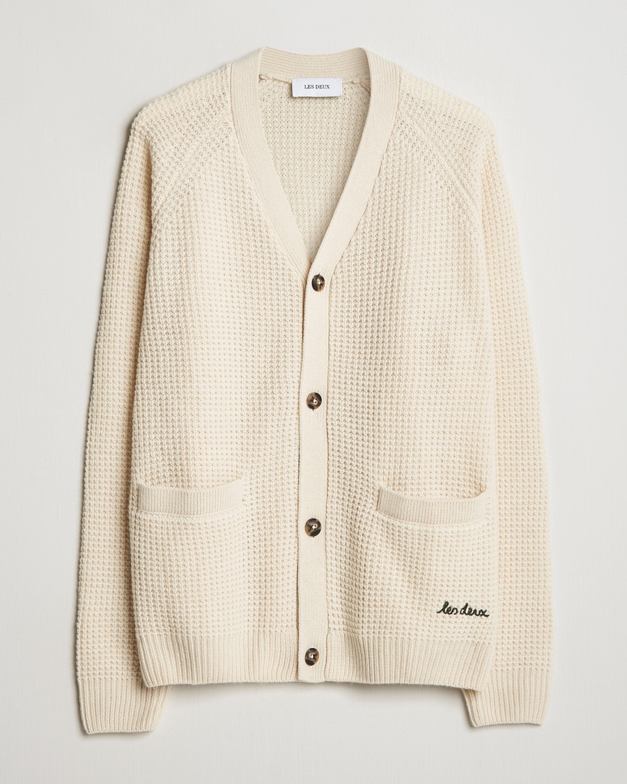 Herr | LES DEUX | LES DEUX | Grady Waffle Cardigan Ivory