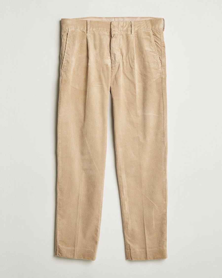 Herr | NN07 | NN07 | Bill Pleated Corduroy Pants White Peppar