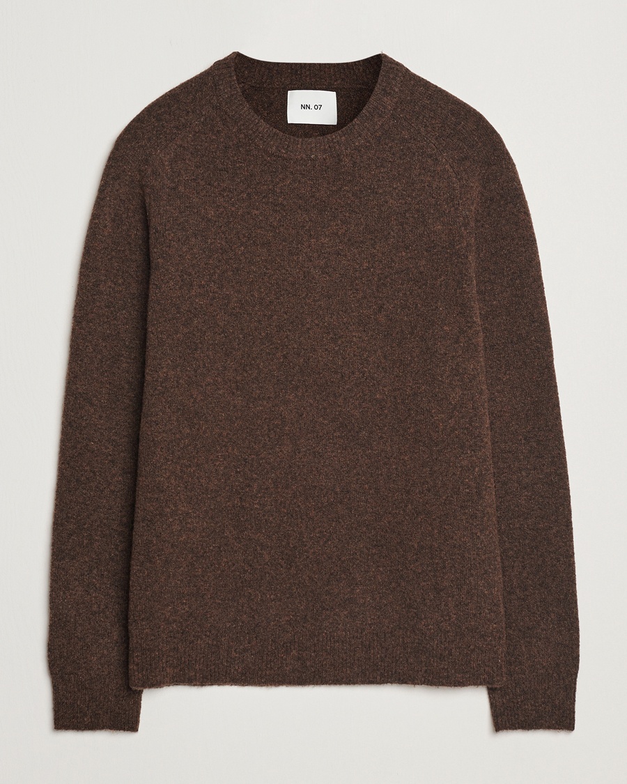 Herr | 40% rea | NN07 | John Wool Knitted Sweater Demitasse Brown