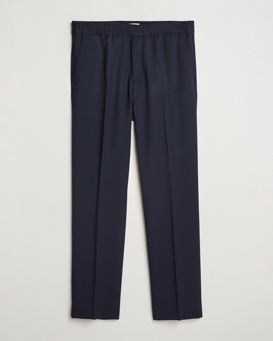 Filippa K Theo Relaxed Wool Trousers Navy – Blå