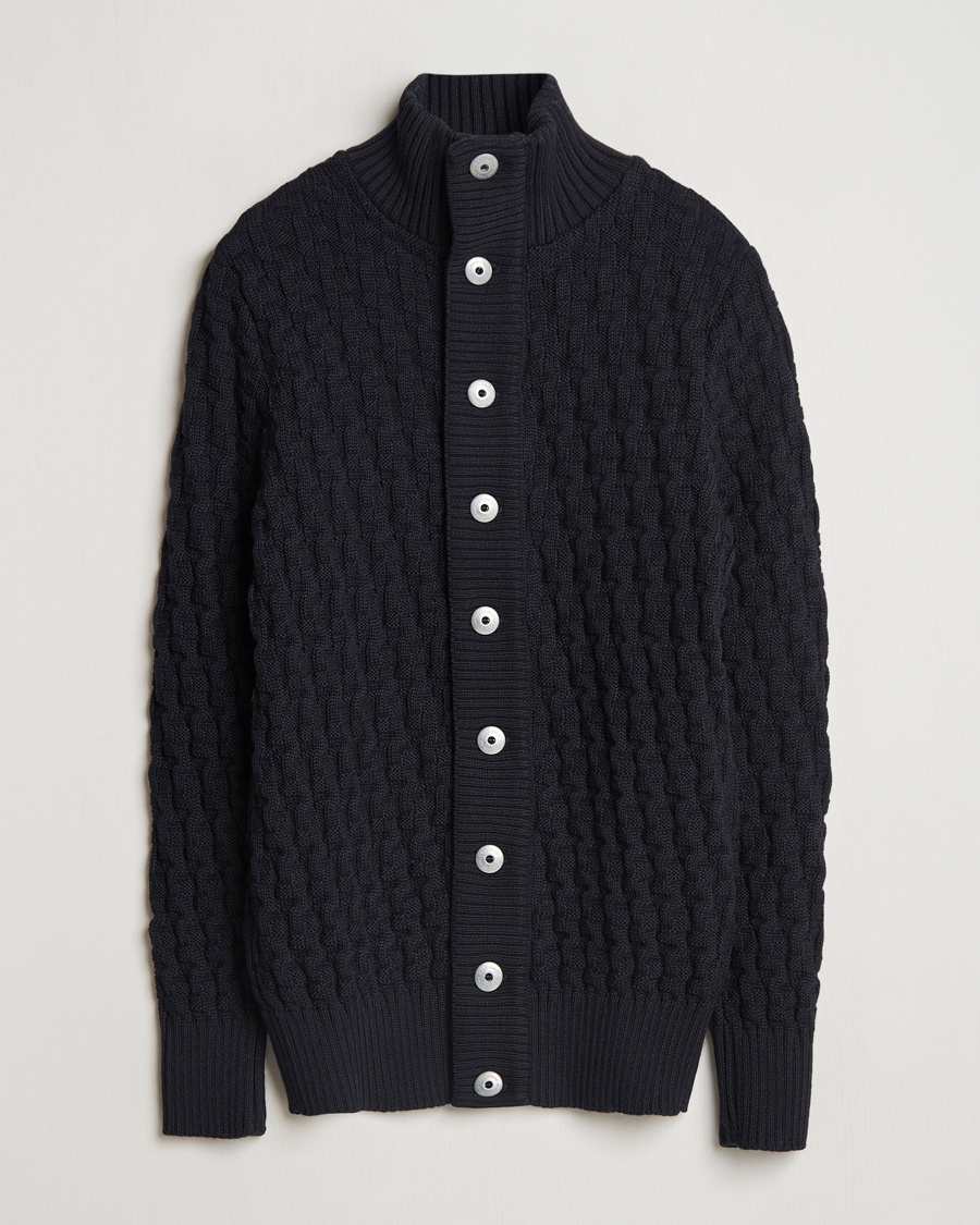 Herr | S.N.S. Herning | S.N.S. Herning | Stark Cable Cardigan Navy Blue