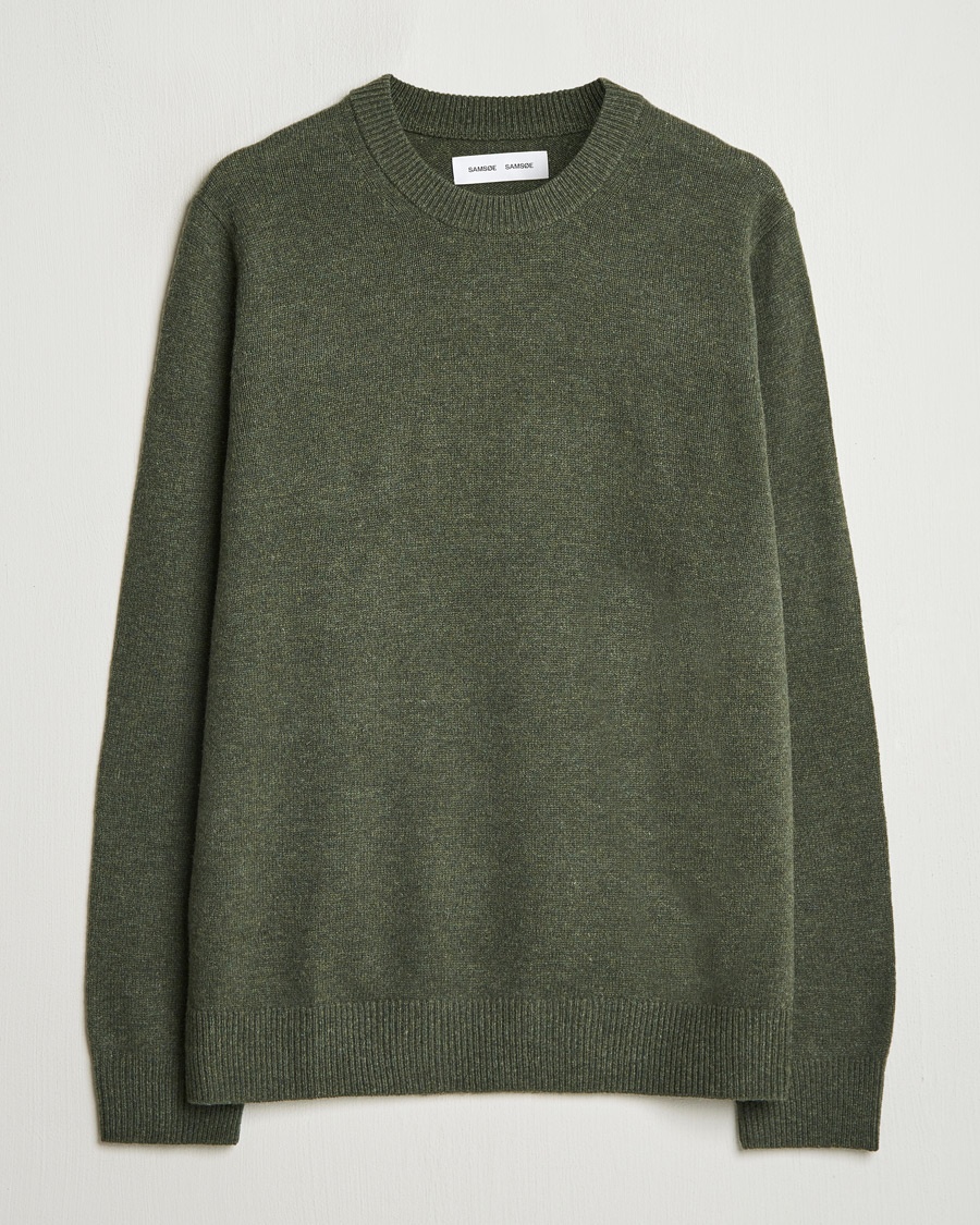 Samsøe Samsøe Isak Knitted Crew Neck Forest Night – Grön