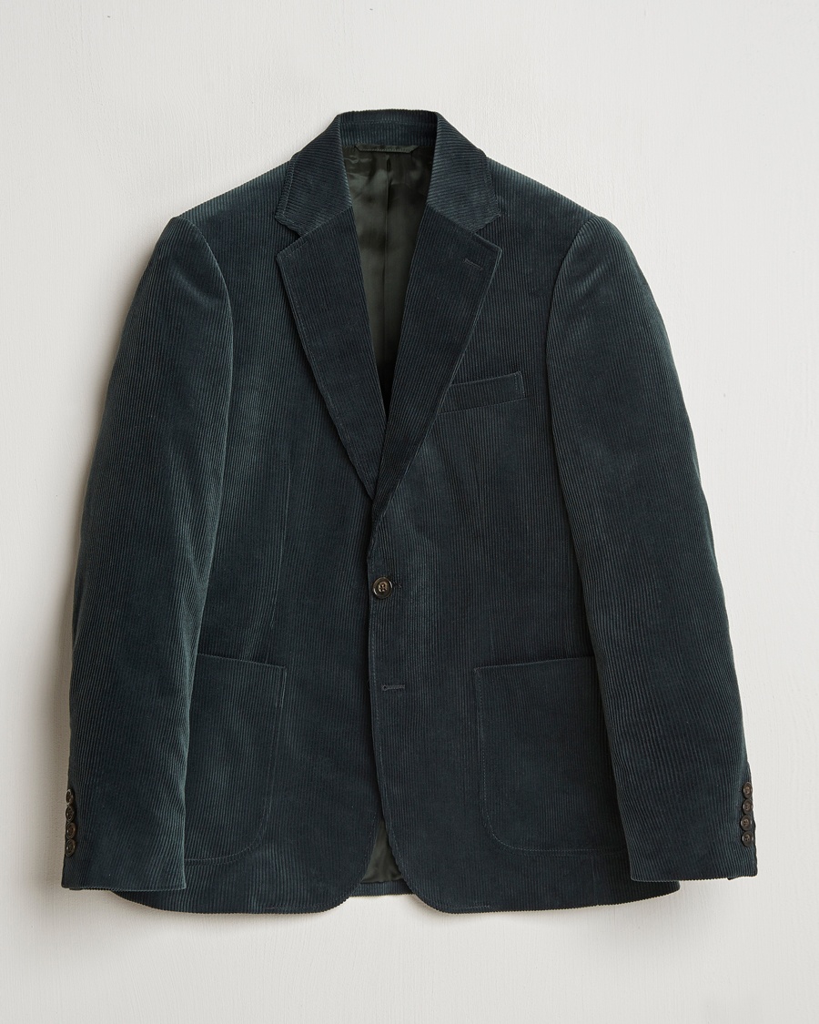 Herr | Kavajer | GANT | Slim Corduroy Suit Jacket Tartan Green