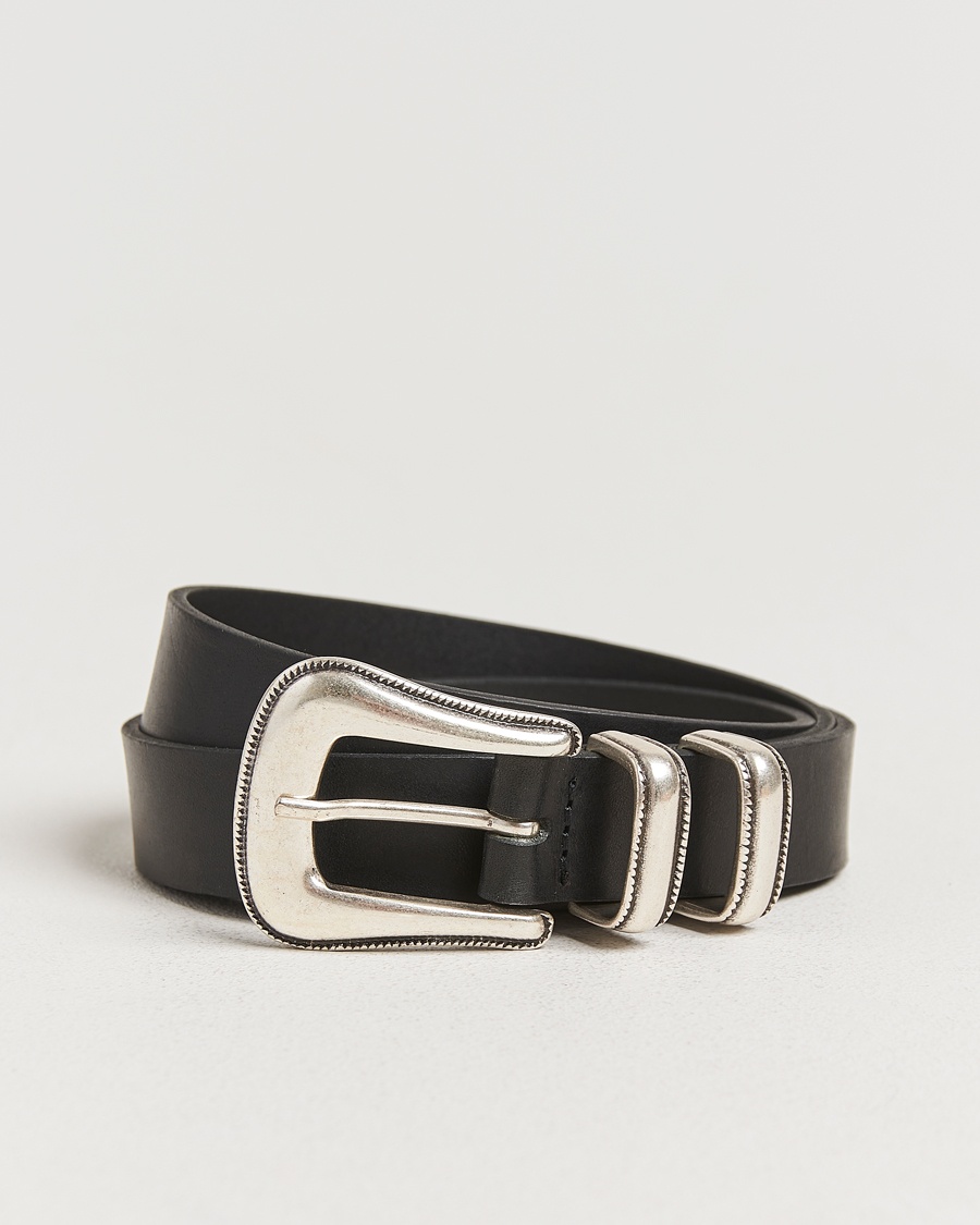 Herr | | Nudie Jeans | Western Silver Belt Black