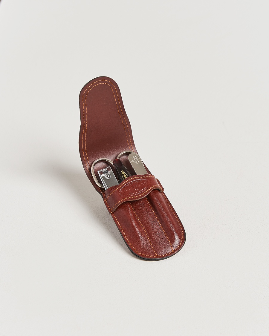 F. Hammann Small Manicure Set Classico Whiskey – Brun