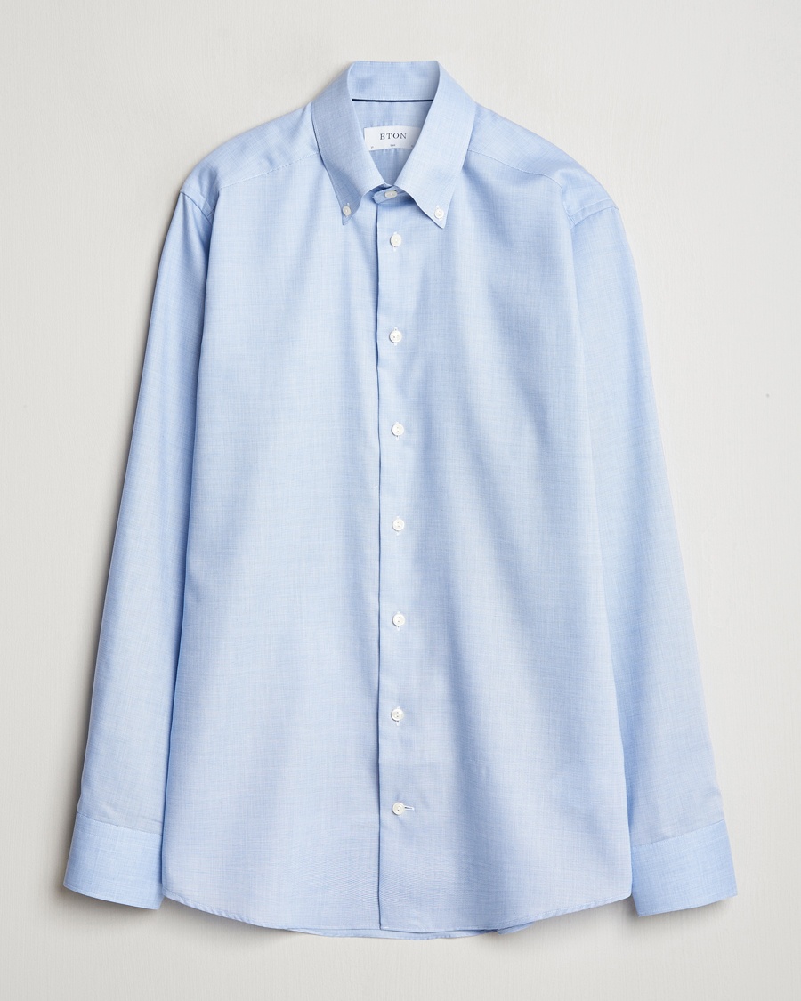 Herr | Skjortor | Eton | Slim Fit Wrinkle Free Oxford Shirt Light Blue