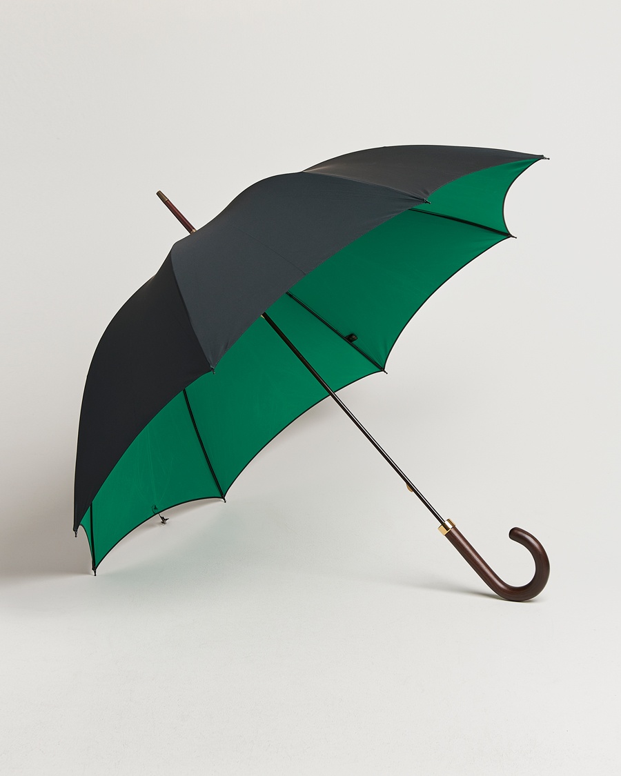 Fox Umbrellas Hardwood Umbrella Black/Green – Svart