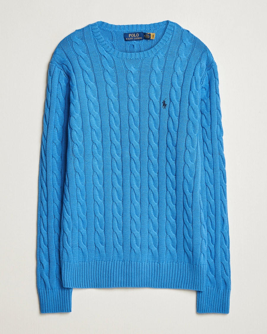 Herr | Tröjor | Polo Ralph Lauren | Cotton Cable Pullover Blue Orbit