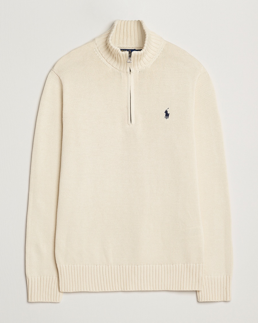 Polo Ralph Lauren Cotton Pullover Half Zip Andover Cream – Vit