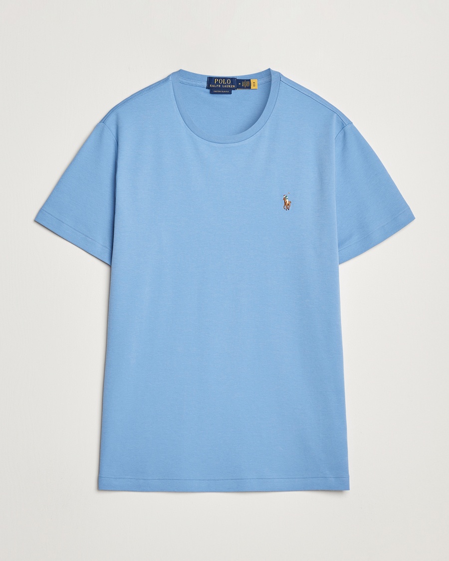 Herr | Kortärmade t-shirts | Polo Ralph Lauren | Luxury Pima Cotton Crew Neck T-Shirt Sky Blue