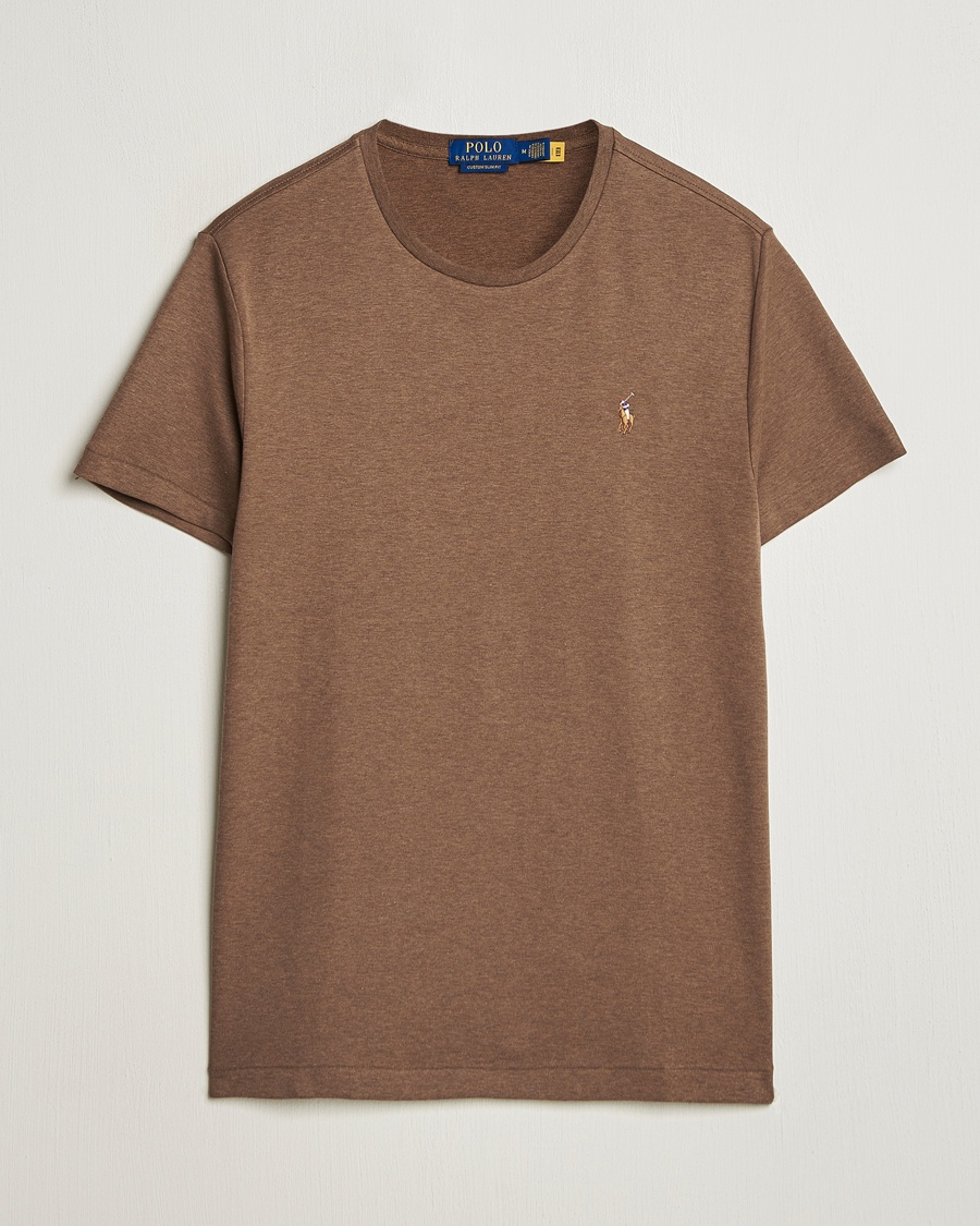 Herr | T-Shirts | Polo Ralph Lauren | Luxury Pima Cotton Crew Neck T-Shirt Cedar Heather